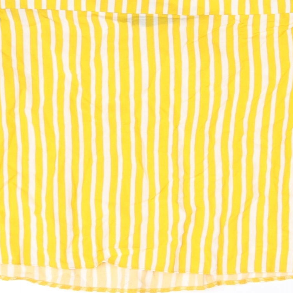 Primark Girls Yellow Striped Basic Blouse Size 10-11 Years