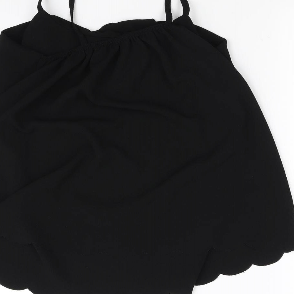 Boohoo Womens Black Basic Blouse Size 12