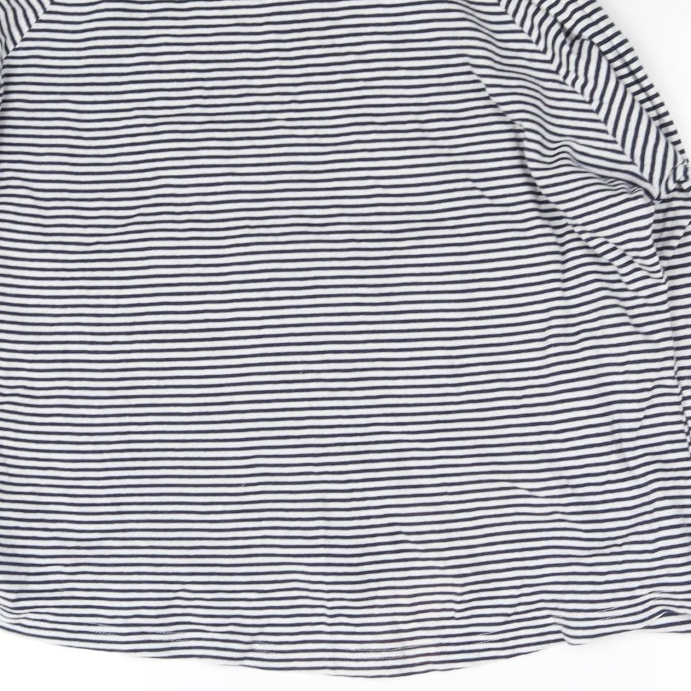 pre worn Womens Black Striped Pullover Jumper Size L