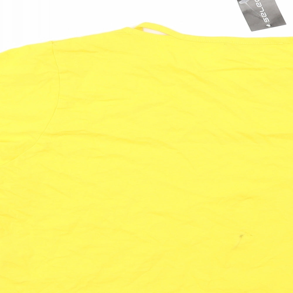 Select Womens Yellow Basic T-Shirt Size 12