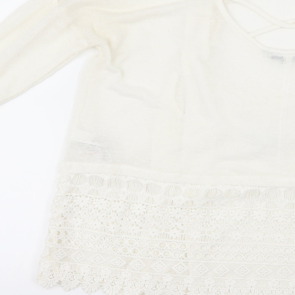 NEXT Womens Ivory Basic T-Shirt Size 10