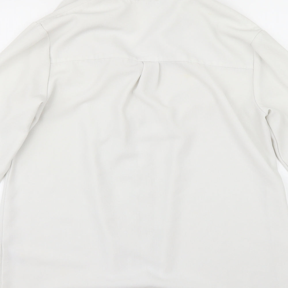 Nutmeg Womens White Tunic Button-Up Size 10
