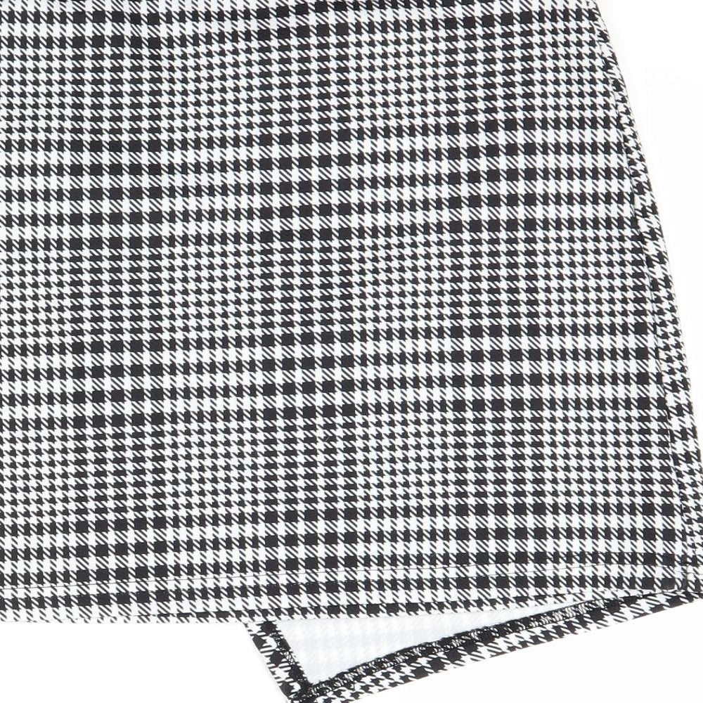 SheIn Womens White Check Mini Skirt Size L
