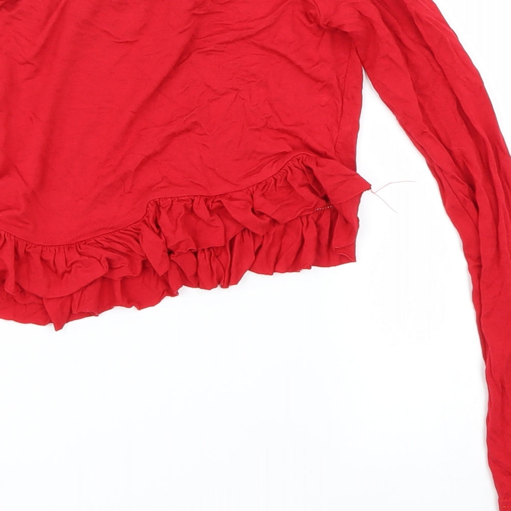PRETTYLITTLETHING Womens Red Basic Blouse Size 8