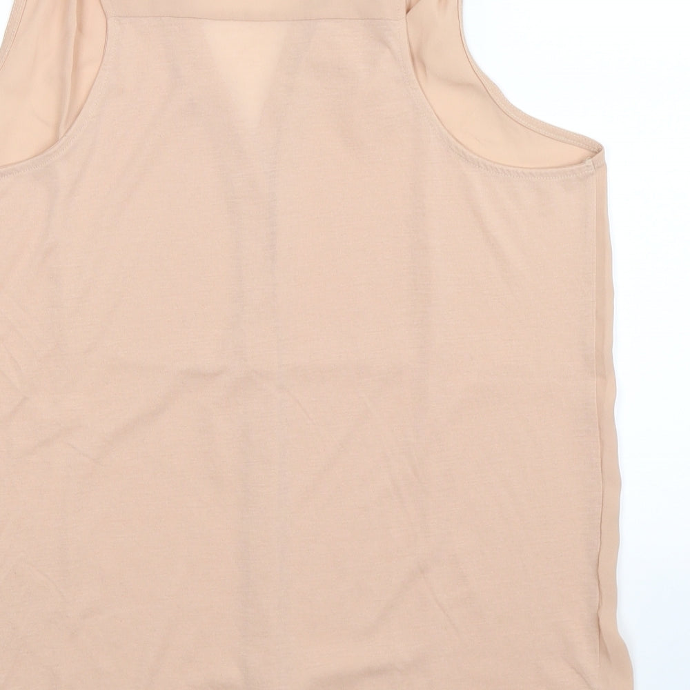 H&M Womens Beige Basic Button-Up Size S