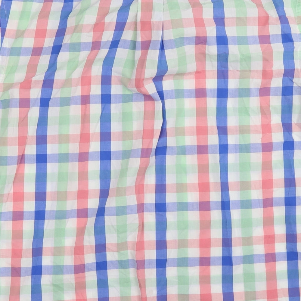 Savile Row Mens Multicoloured Check Button-Up Size M
