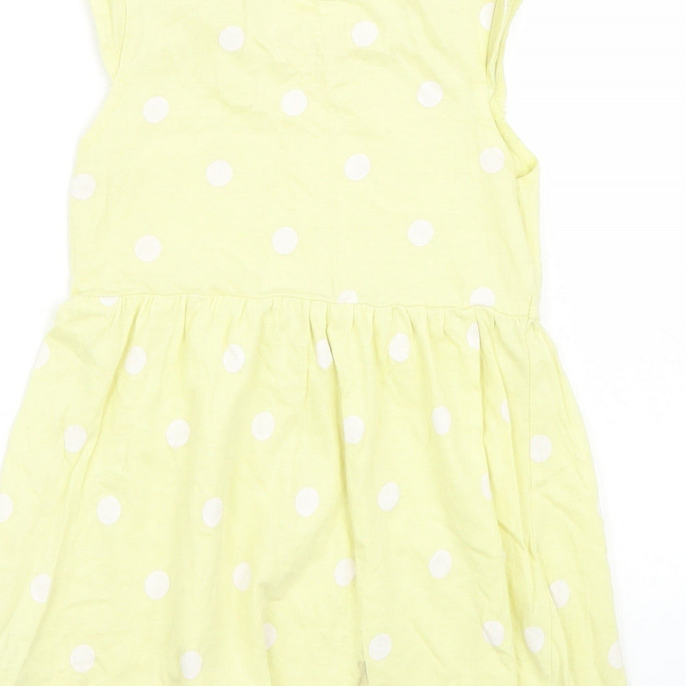 Made for Life Girls Yellow Polka Dot Basic T-Shirt Size 2 Years