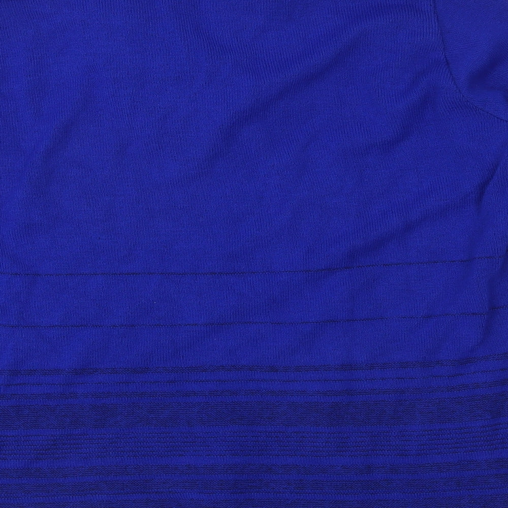 Envy Womens Blue Striped Knit Pullover Jumper Size M