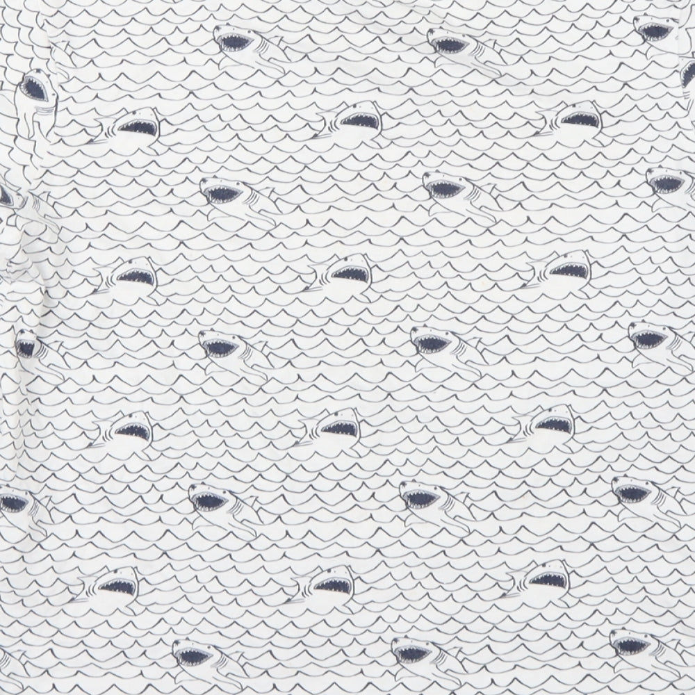 George Boys White Basic T-Shirt Size 9-10 Years - Shark print