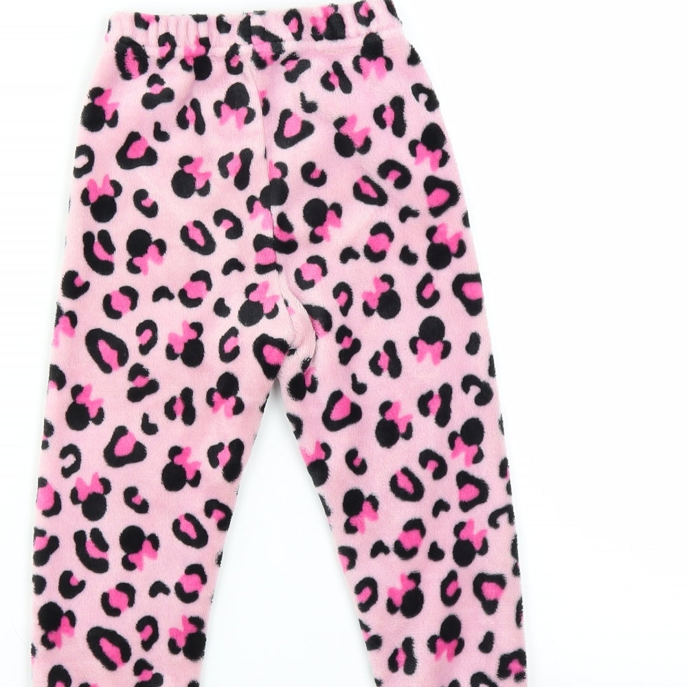 Disney Girls Pink Solid Pyjama Pants Size 4 Years - MINNIE MOUSE