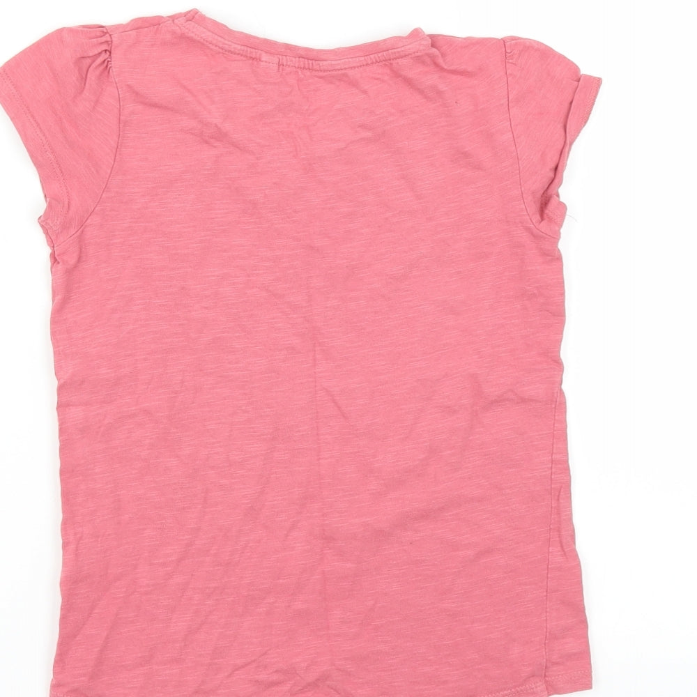 NEXT Girls Pink Basic T-Shirt Size 6 Years