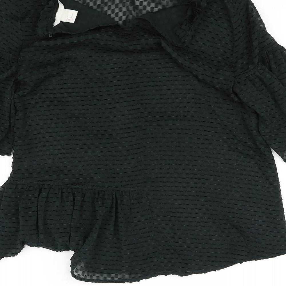H&M Womens Black Basic Blouse Size 6