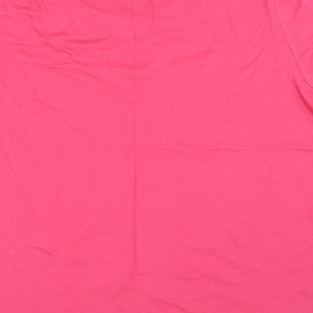 Bella Beau Womens Pink Basic T-Shirt Size L