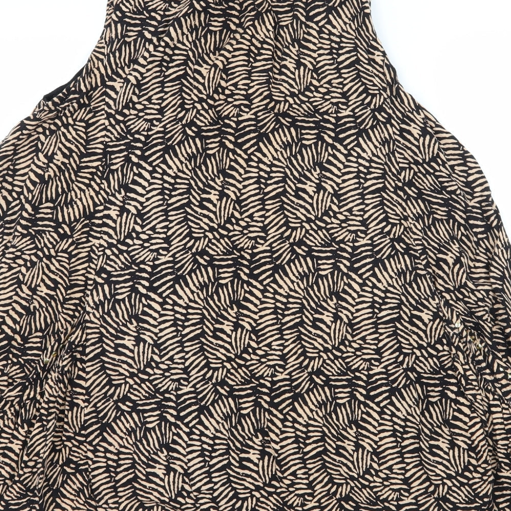 Apricot Womens Brown Geometric Basic Blouse Size 12