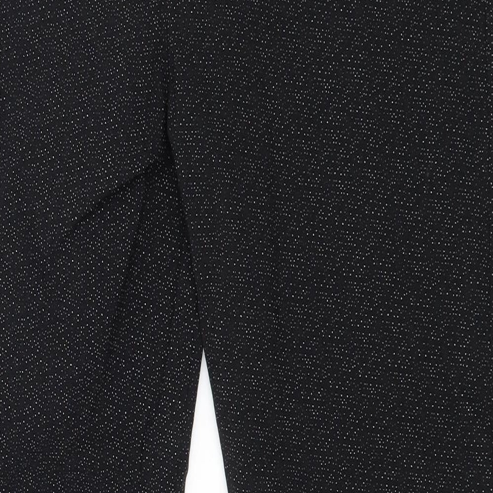 Adrienne Vittadini Womens Black Polka Dot Trousers Size 14 L25 in