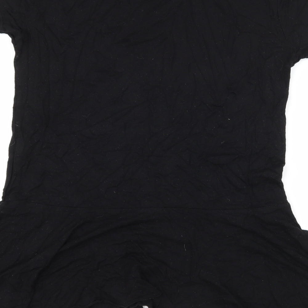 Miss Faceless Womens Black Jersey Basic T-Shirt Size M
