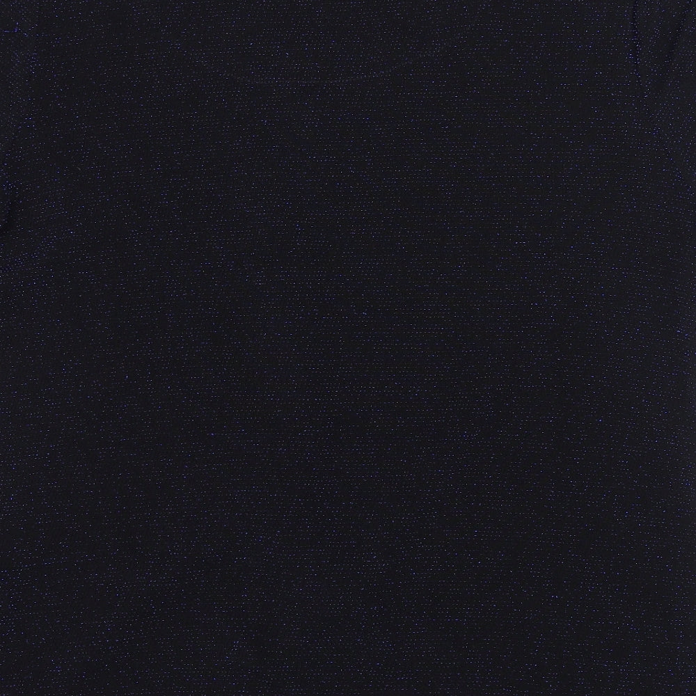 Anothology Womens Blue Basic T-Shirt Size 16 - Blue Glitter