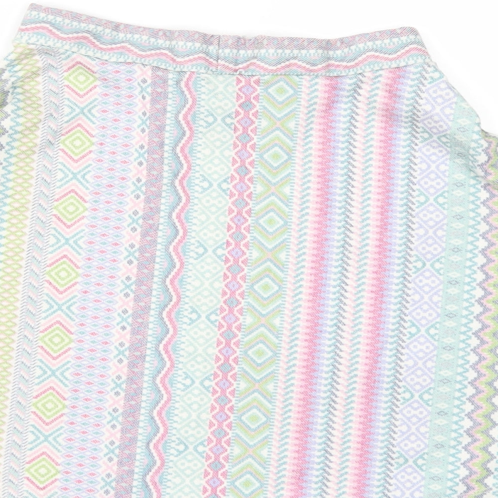 River Island Womens Multicoloured Geometric Skater Skirt Size 6