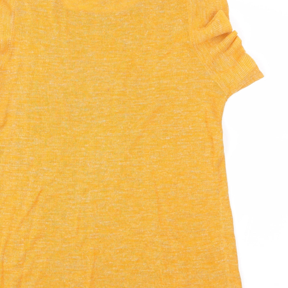 Brand and care label for Next women’s orange knit jumper, size UK 14