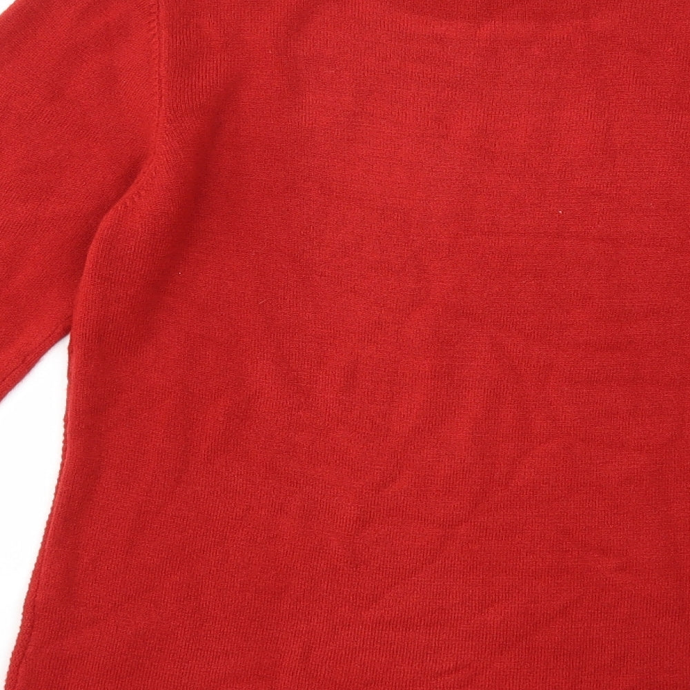 anna rose Womens Red Knit Pullover Jumper Size M