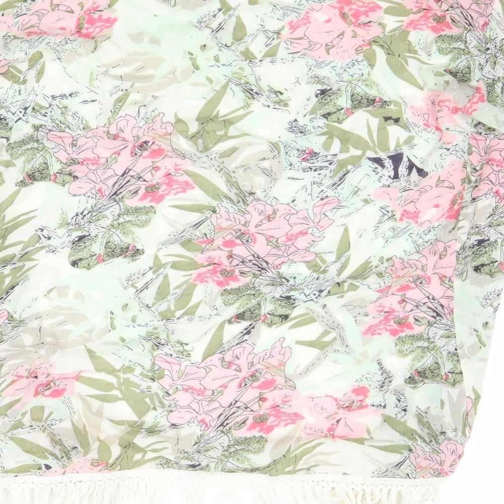 Preworn Womens Green Floral Basic Blouse Size S