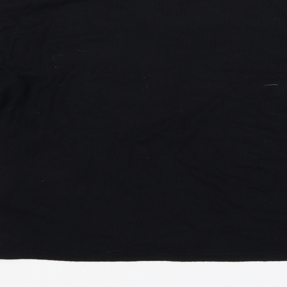 Quiz Womens Black Cropped T-Shirt Size 12