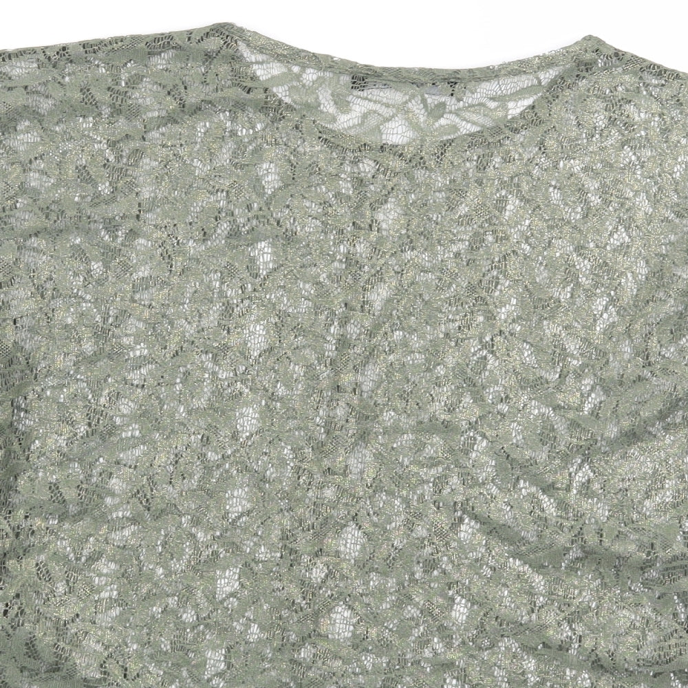 Atmosphere Womens Green Floral Basic Blouse Size 8