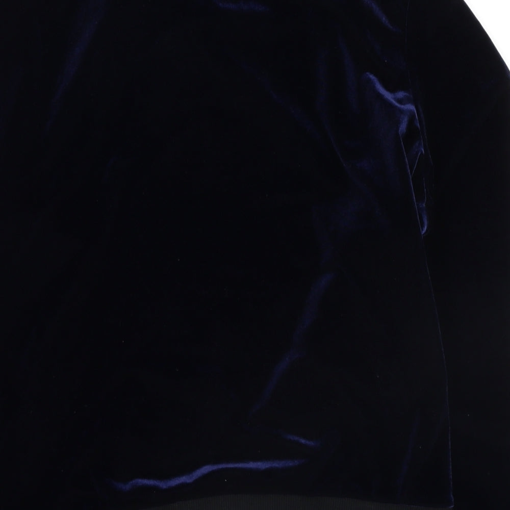 Very Womens Blue Velvet Full Zip Sweatshirt Size 14
