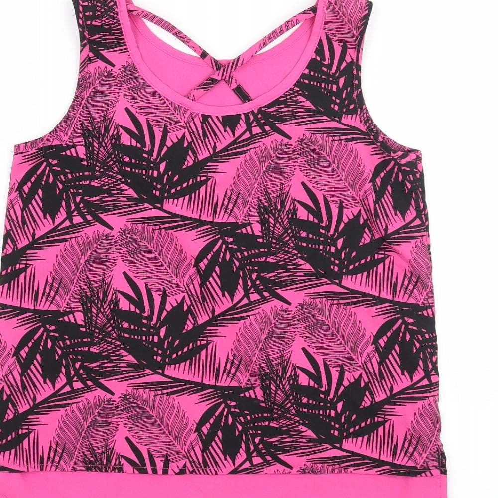 pep & Co Girls Pink Floral Basic Tank Size 8-9 Years