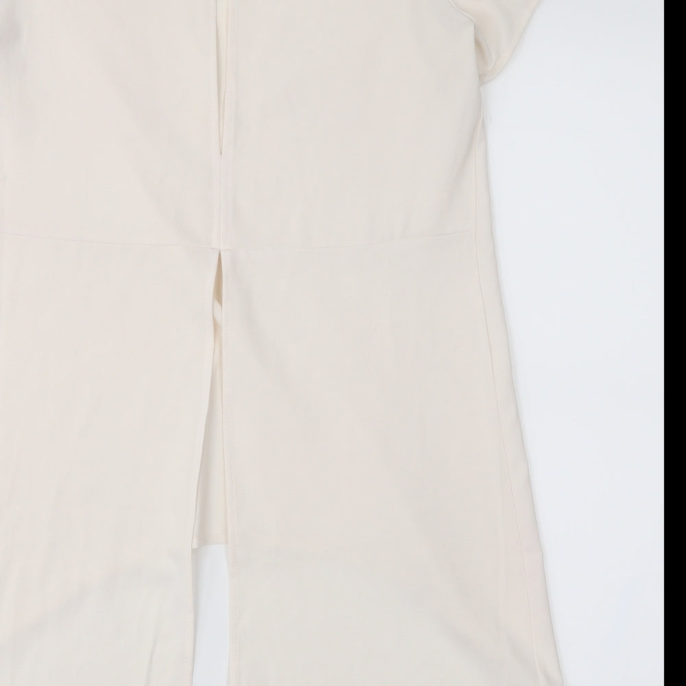 Glamorous Womens Beige Basic Blouse Size 10