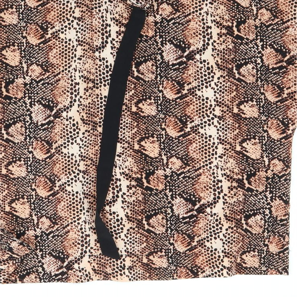 Primark Womens Brown Animal Print Basic Blouse Size 10