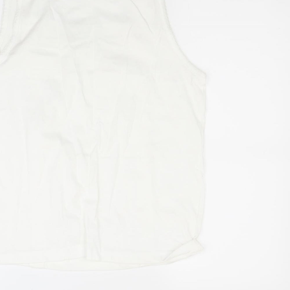 emos Womens White Basic T-Shirt Size M