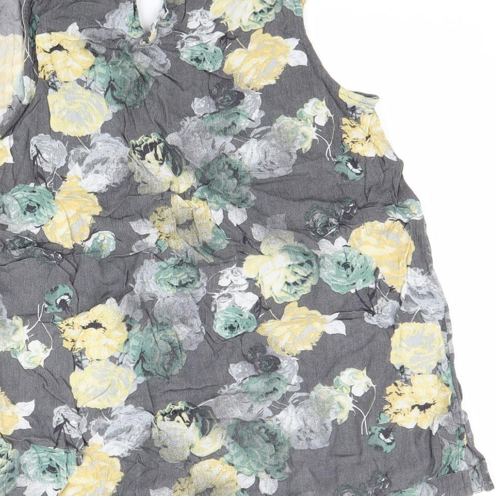 NEXT Womens Grey Floral Basic Tank Size 8