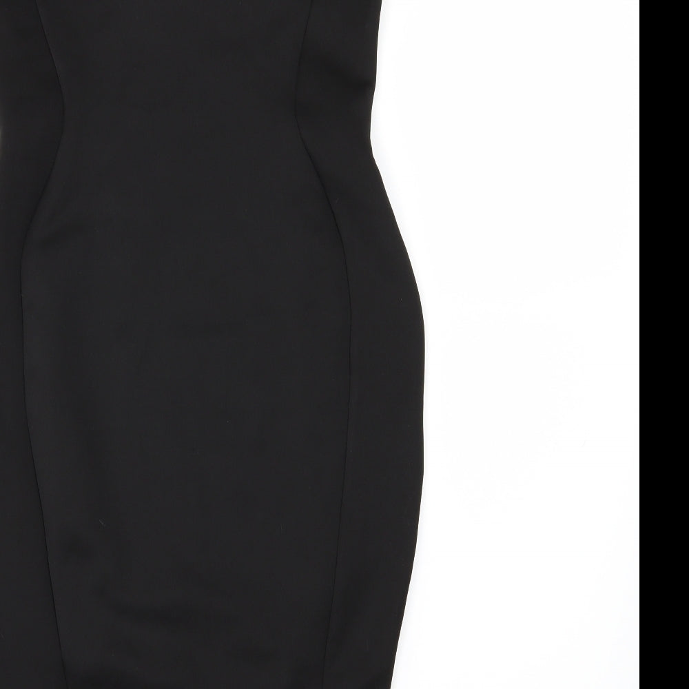 Amaya Womens Black Floral Bodycon Size 12