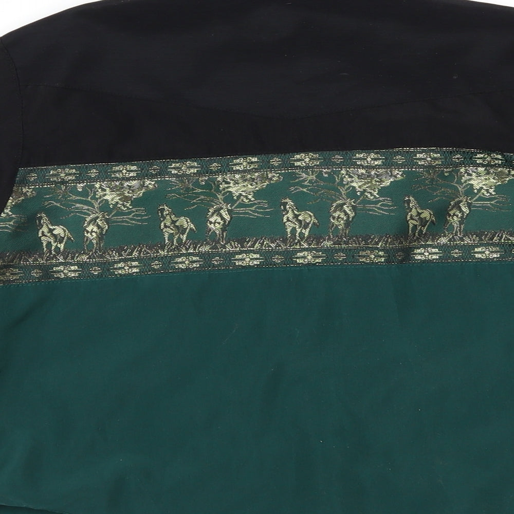 el norte no Boys Green Geometric Button-Up Size L