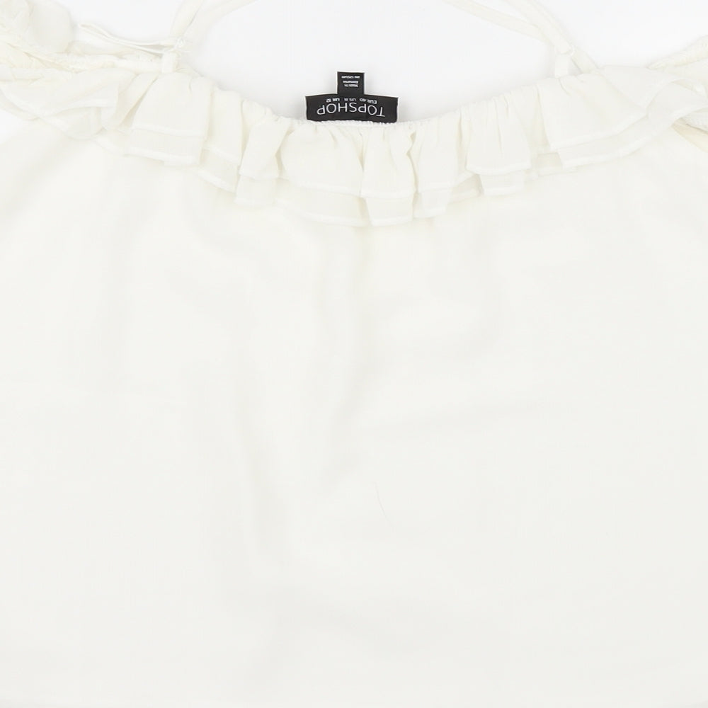Topshop Womens White Tunic Blouse Size 12