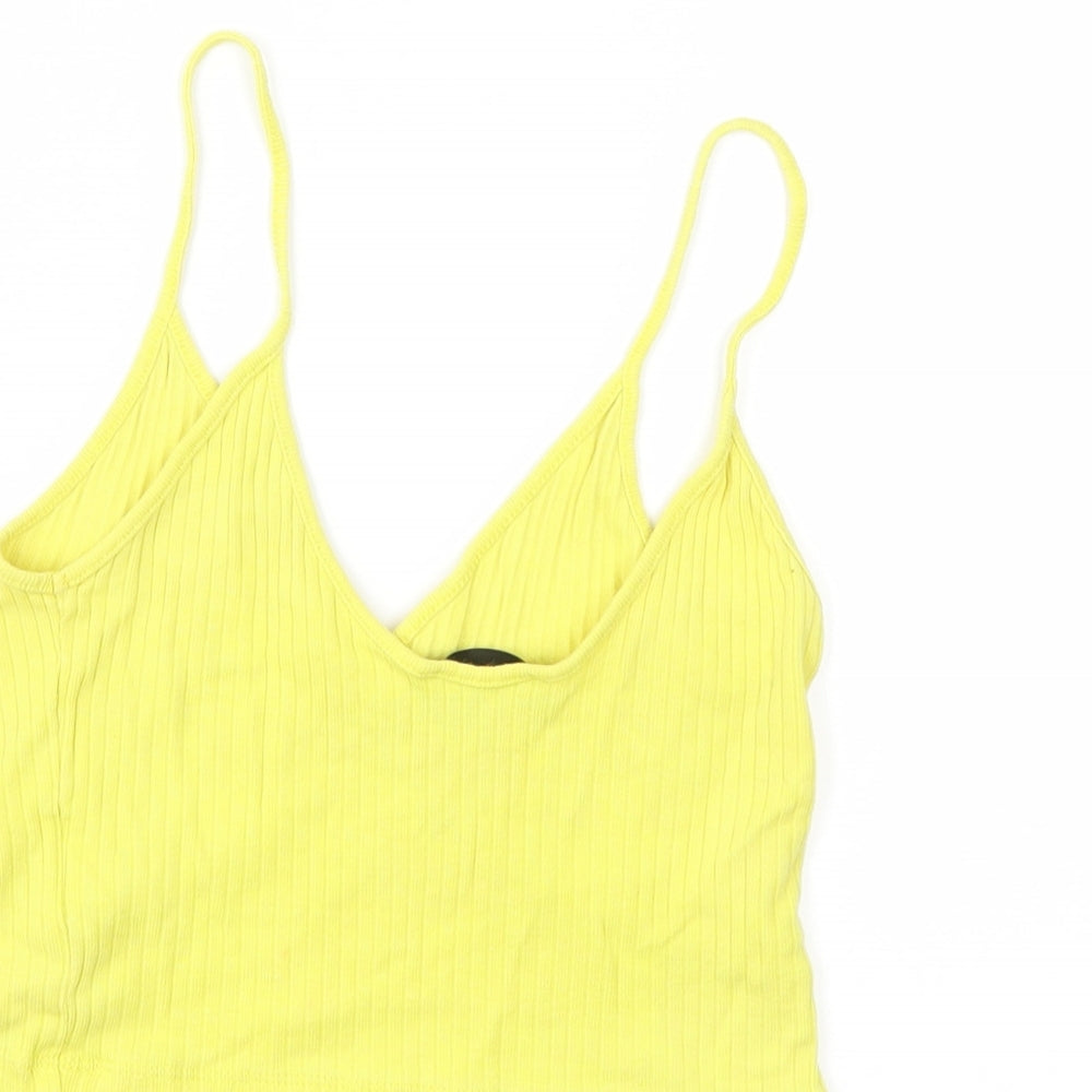 Topshop Womens Yellow Basic Tank Size 8