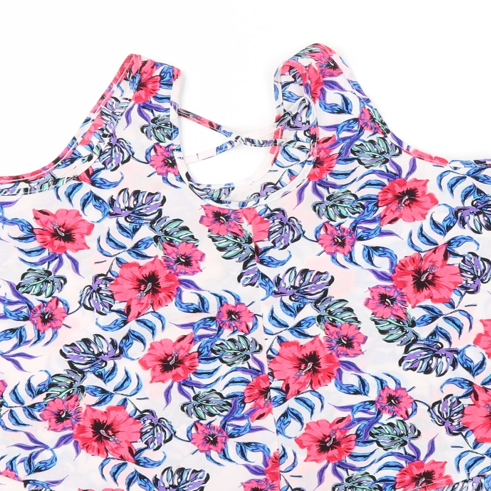 Primark Girls Pink Floral Basic T-Shirt Size 11-12 Years