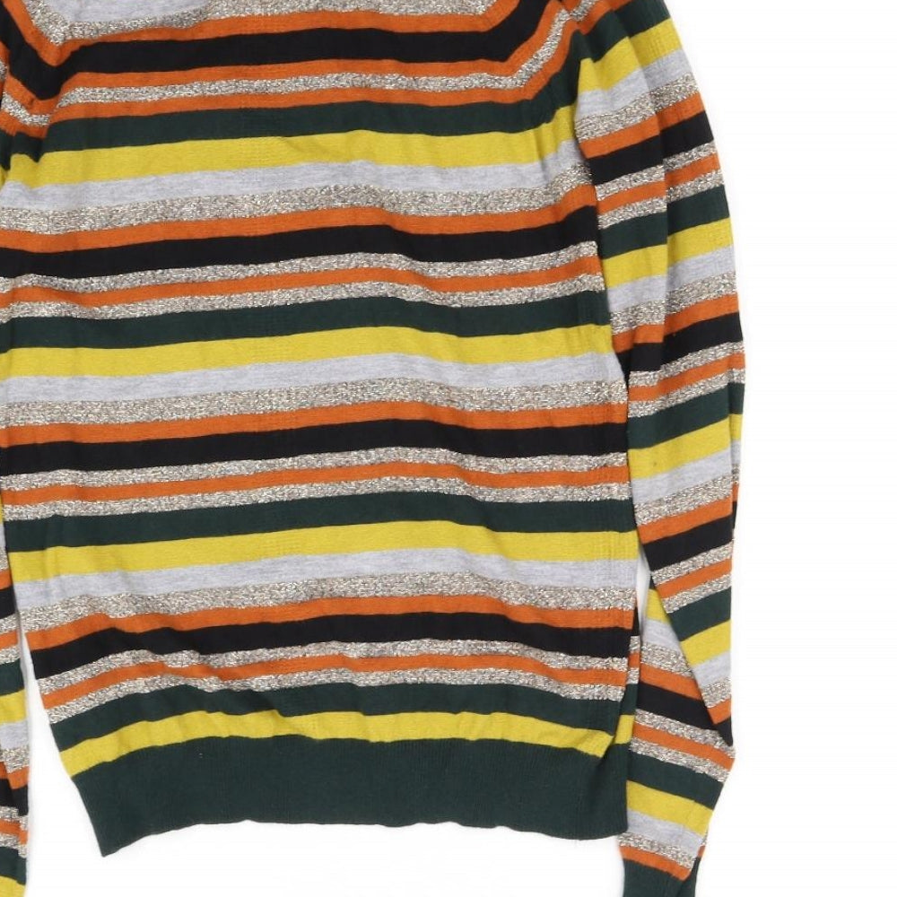 NEXT Womens Multicoloured Striped Cape Jumper Size 10