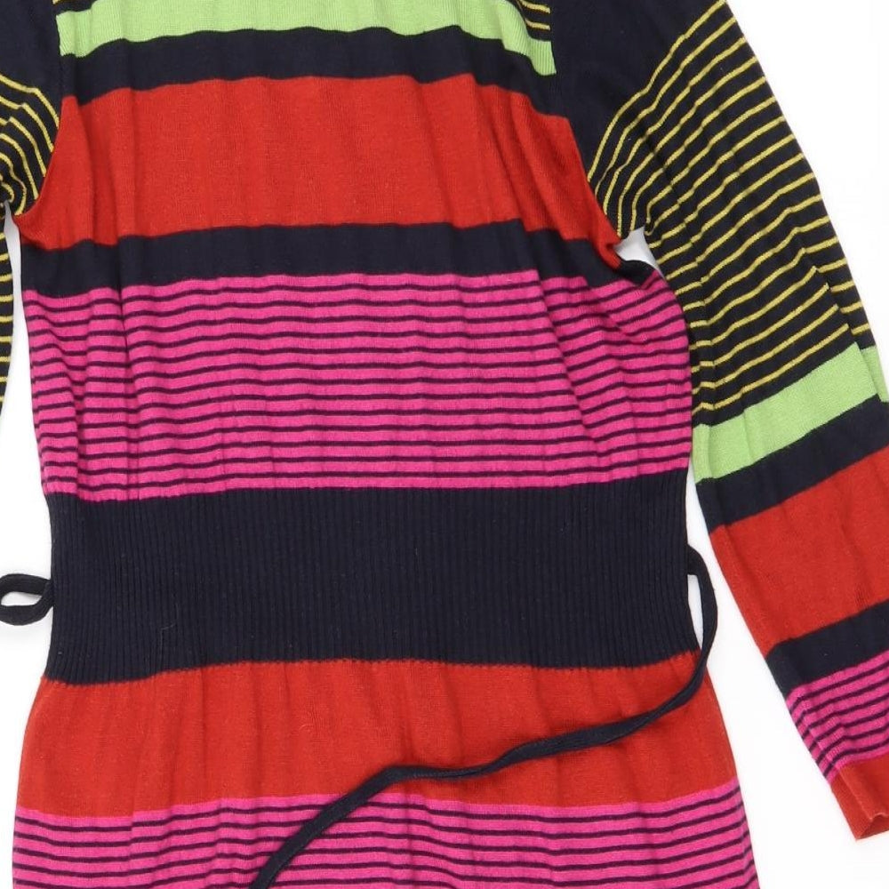 Per Una Womens Red Striped A-Line Size 14