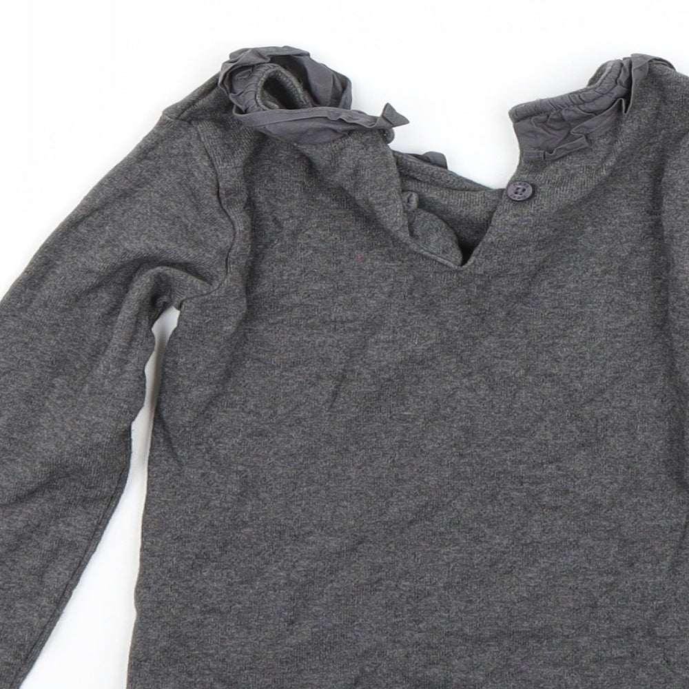 NEXT Girls Grey Basic T-Shirt Size 2-3 Years