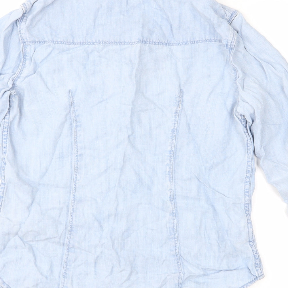 Gap Womens Blue Denim Basic Button-Up Size 6
