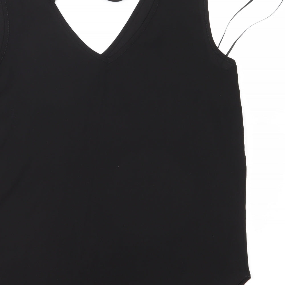 Preworn Womens Black Basic Blouse Size 12