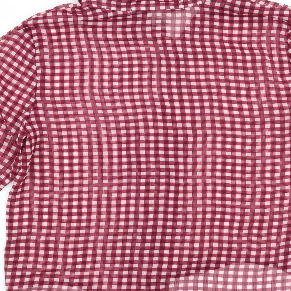 Preworn Womens Purple Check Basic Blouse Size S