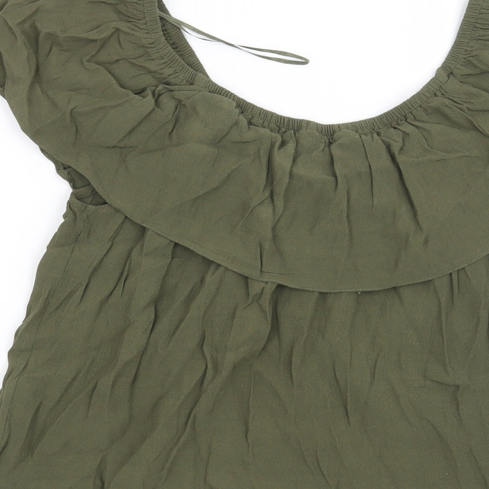 Miss Selfridge Womens Green Basic Blouse Size 10