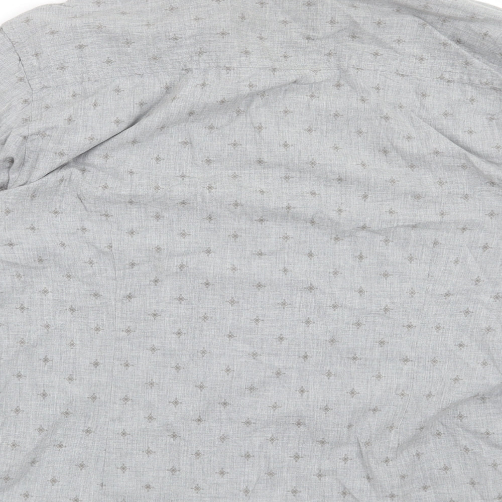 Burton Mens Grey Geometric Button-Up Size S