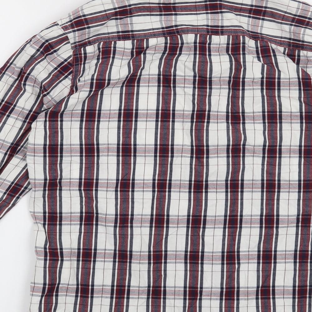 Preworn Mens White Check Button-Up Size XS