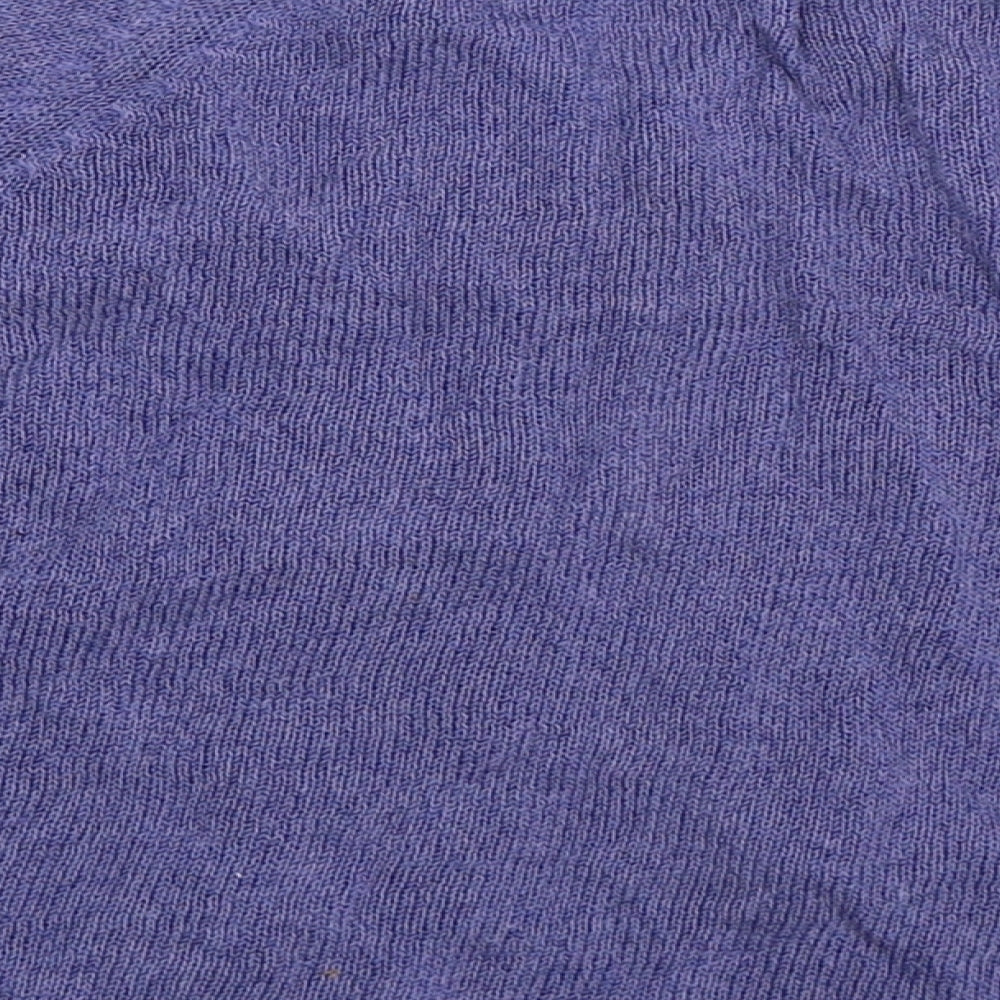 Text Womens Purple Knit Cardigan Jumper Size M