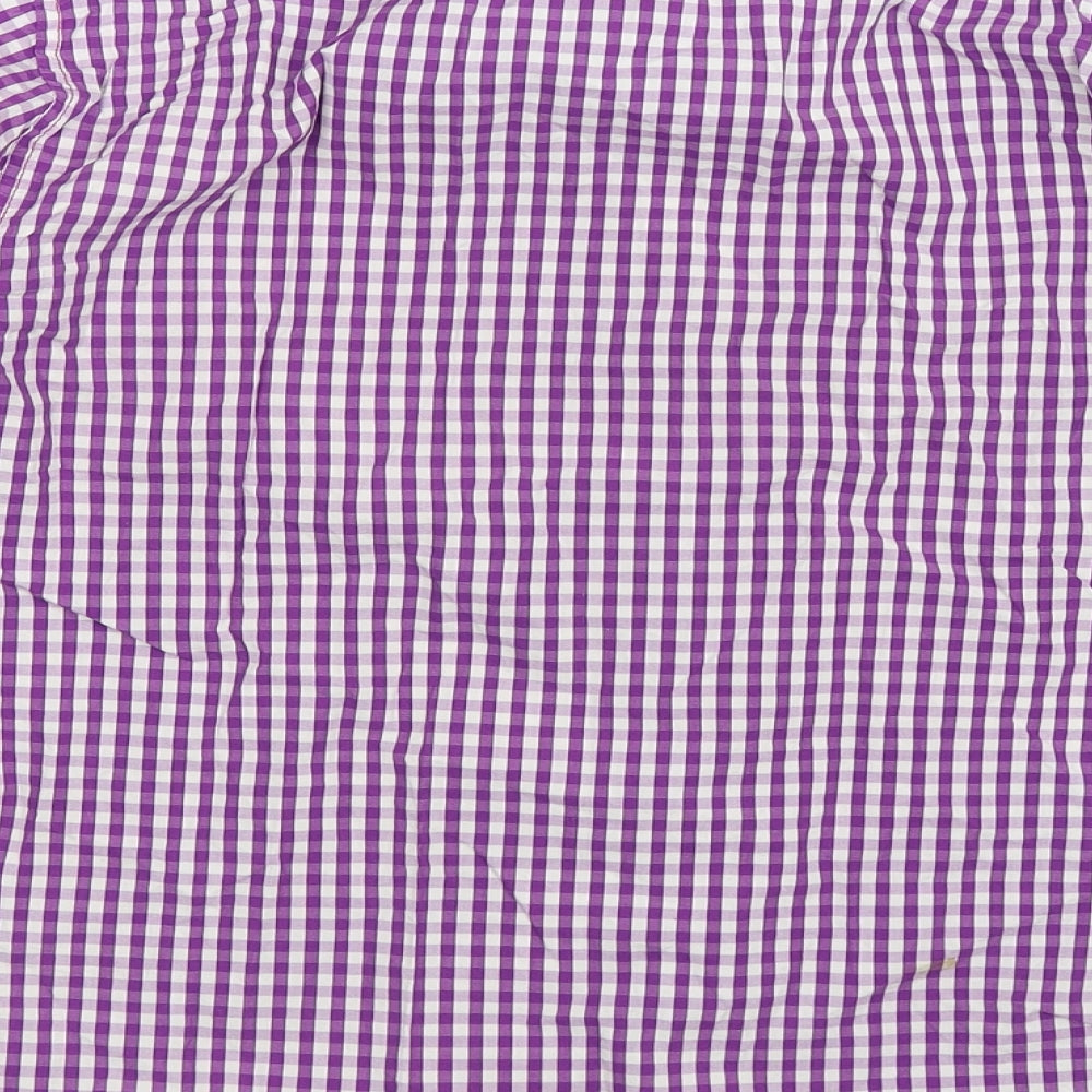 American Eagle Outfitters Mens Purple Check Button-Up Size L