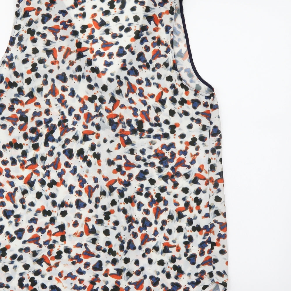 Papaya Womens White Animal Print Chiffon Camisole Tank Size 8